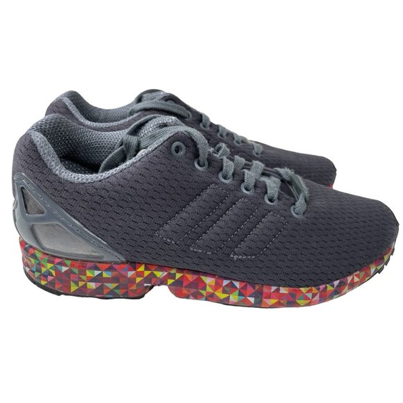 Adidas Men's ZX Flux Grey/Multicolor Running Shoes Size 7 (AF606) - Picture 1 of 6